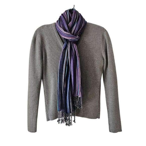 Petite Sophisticate Ribbed Cardigan & Top Set | EUC | SP | Gray - Picture 9 of 16